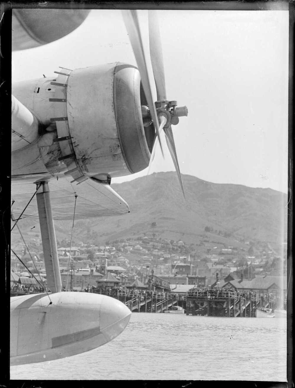 Seaplane Centaurus, Imperial Airways Ltd, moored Lyttelton harbour, Christchurch.